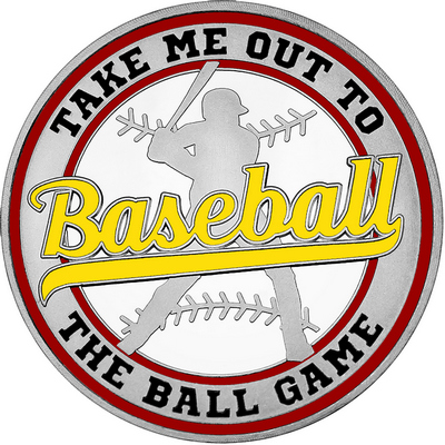 Yellow "Baseball" with Maroon Outer Circular Borders